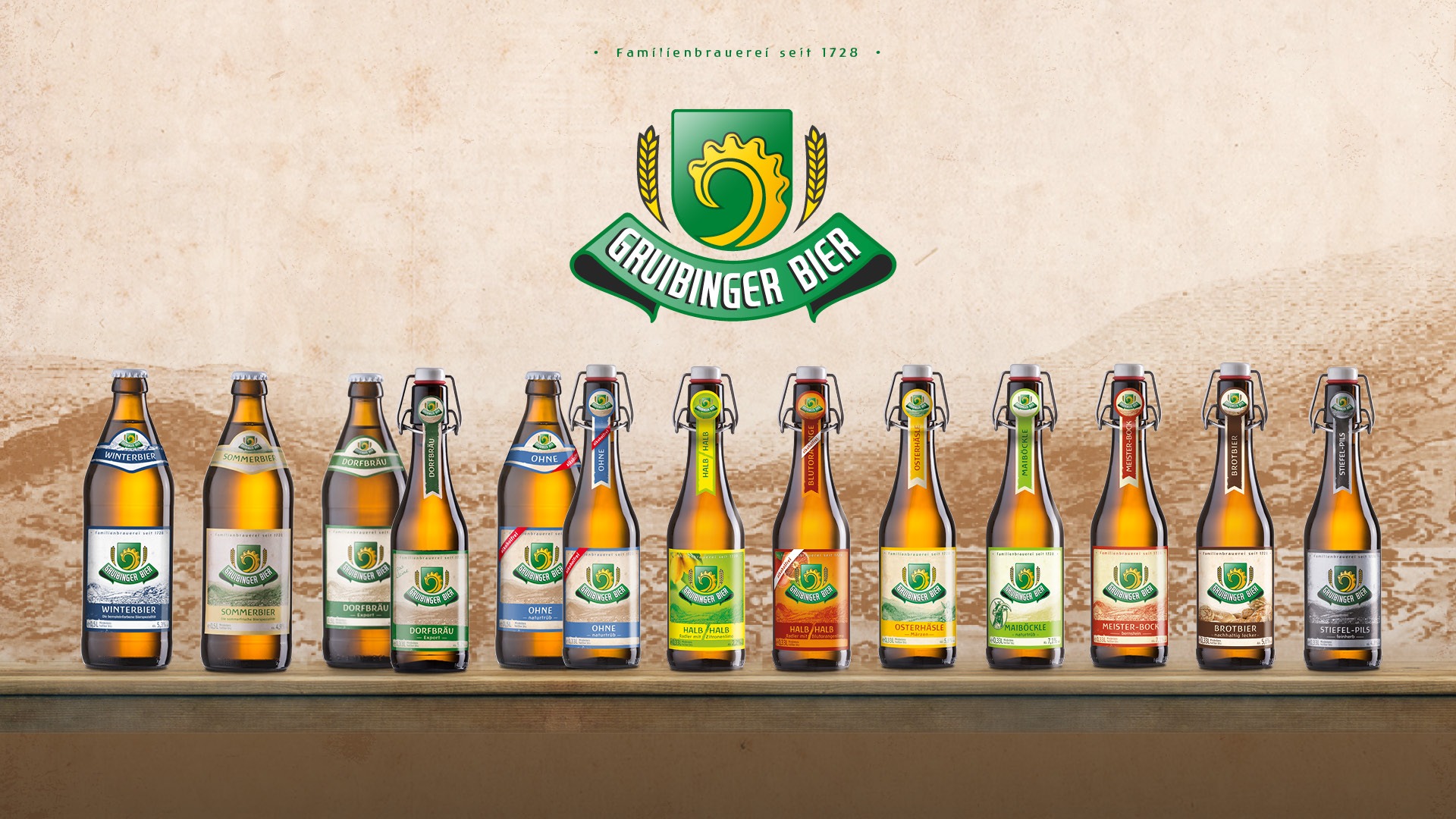 Etikettengestaltung aus Göppingen für Bierflaschen der Marke Gruibinger Bier